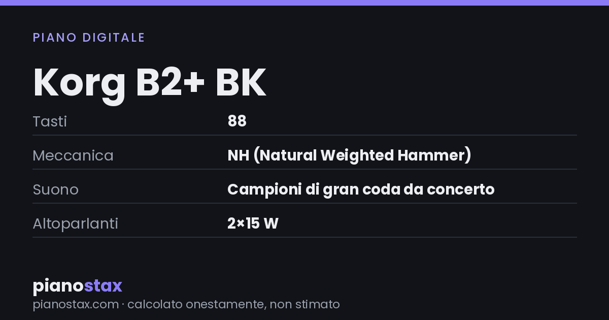 Korg B2+ BK – dati tecnici in sintesi