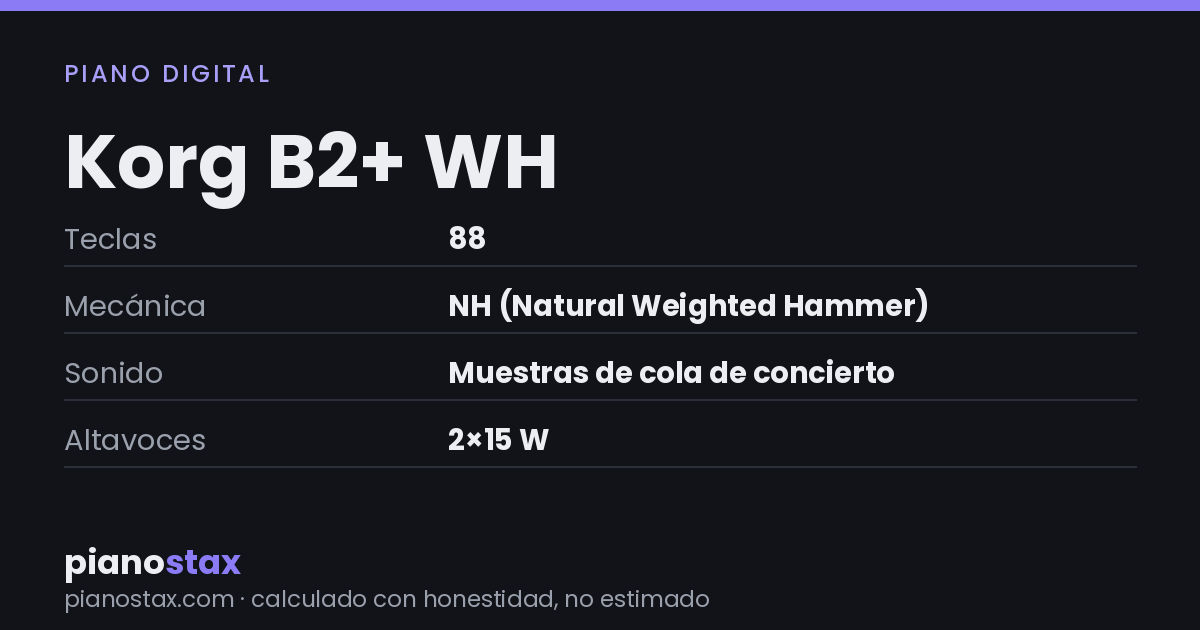 Korg B2+ WH – datos técnicos de un vistazo