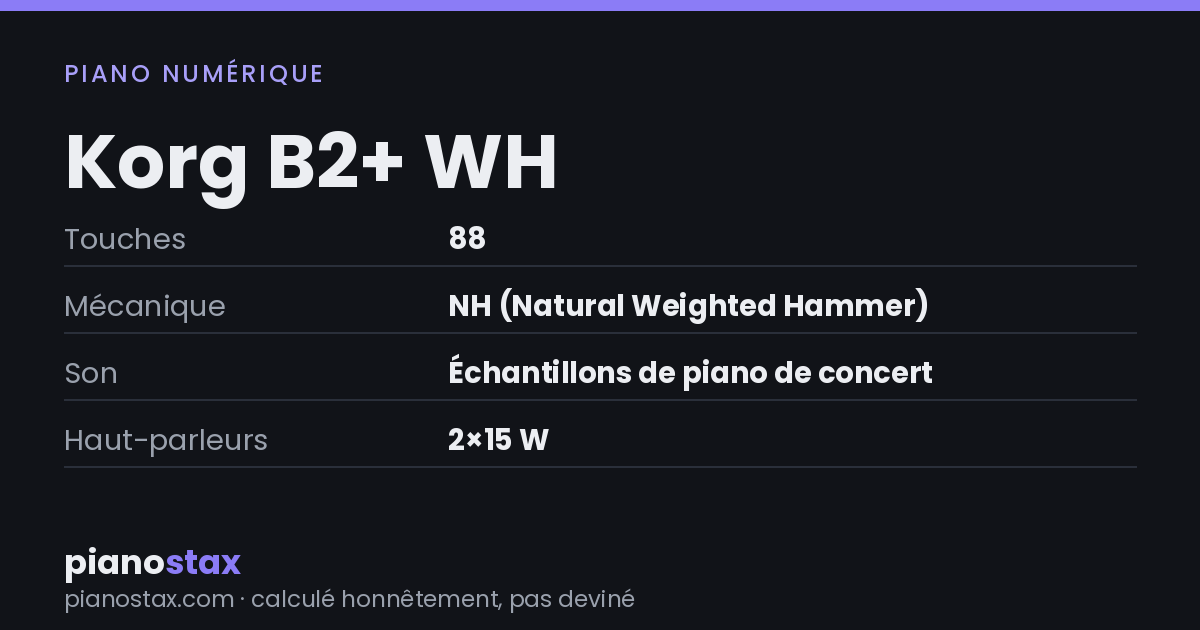 Korg B2+ WH – caractéristiques en un coup d’œil