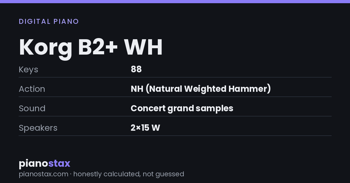 Korg B2+ WH – key specs at a glance