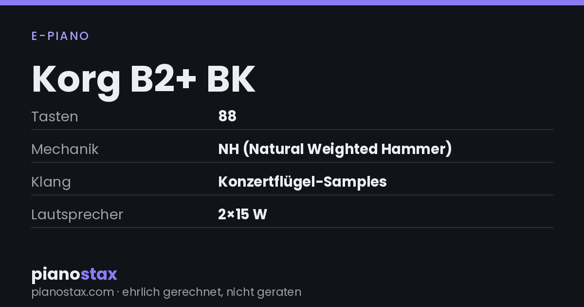 Korg B2+ BK – technische Daten im Überblick