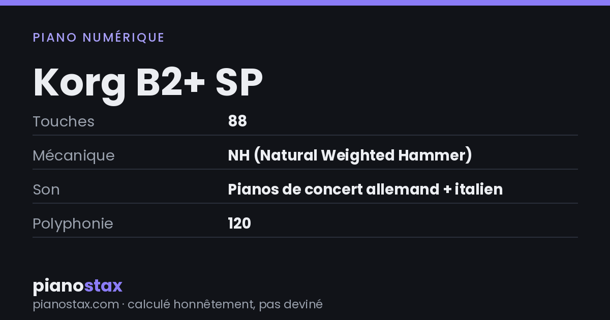 Korg B2+ SP – caractéristiques en un coup d’œil