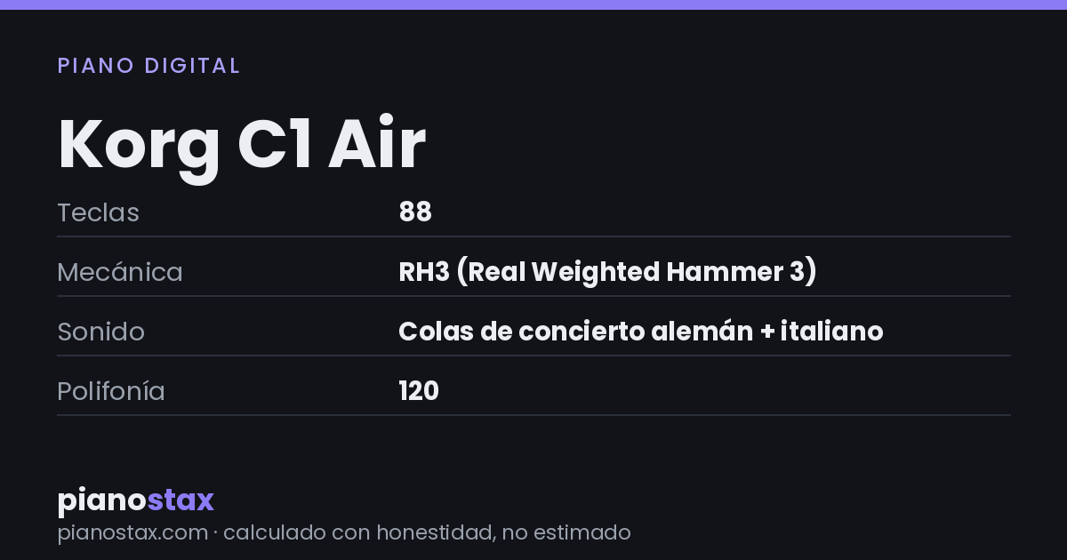 Korg C1 Air – datos técnicos de un vistazo