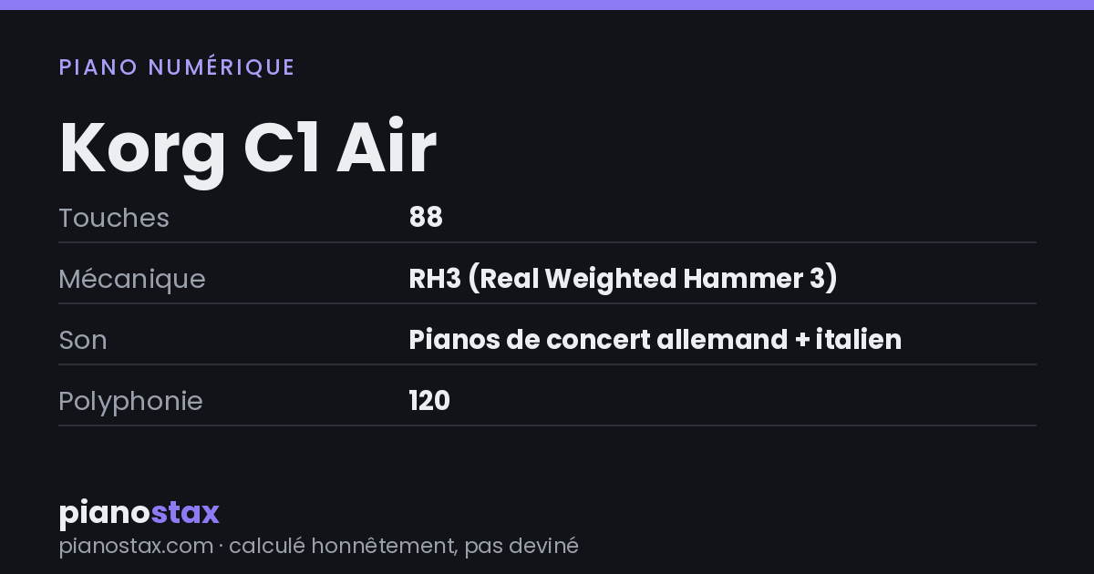 Korg C1 Air – caractéristiques en un coup d’œil