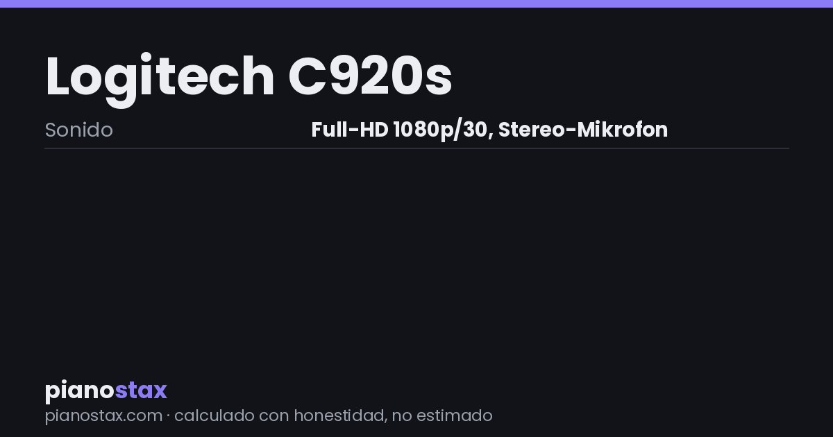 Logitech C920s – datos técnicos de un vistazo