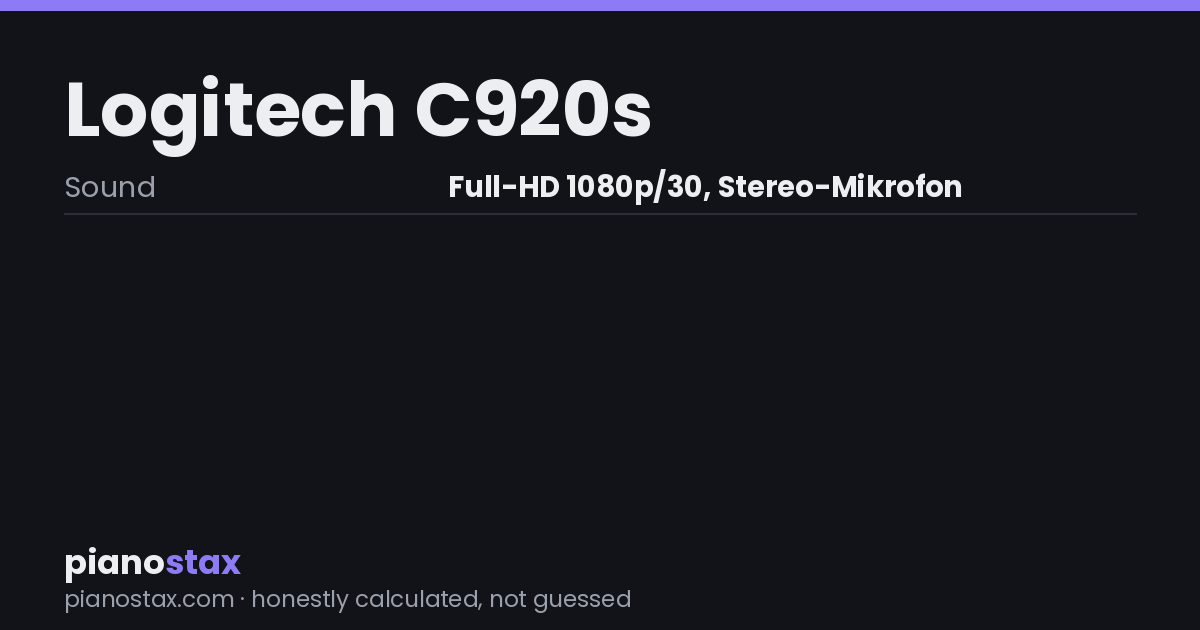 Logitech C920s – key specs at a glance