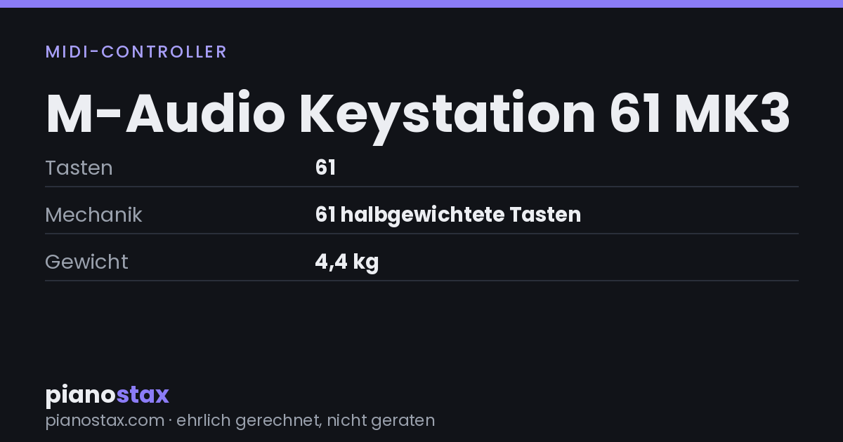M-Audio Keystation 61 MK3 – technische Daten im Überblick