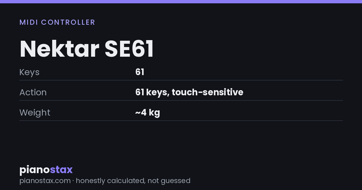 Nektar SE61 – key specs at a glance