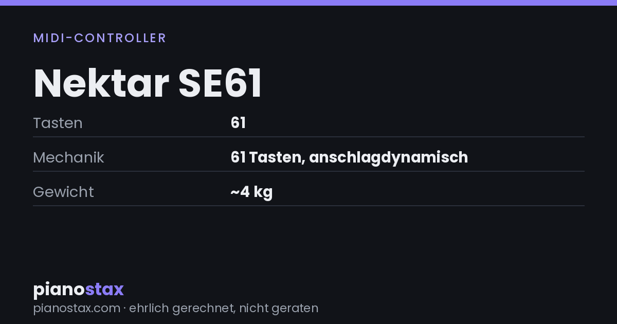 Nektar SE61 – technische Daten im Überblick
