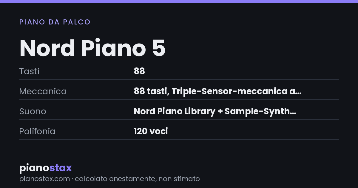 Nord Piano 5 – dati tecnici in sintesi