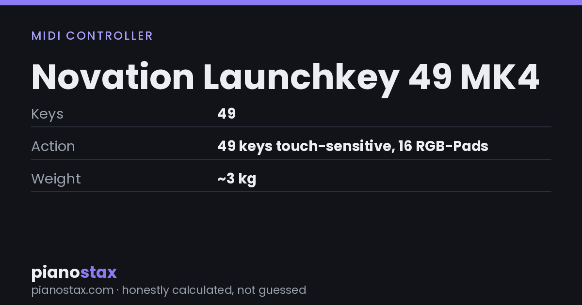 Novation Launchkey 49 MK4 – key specs at a glance