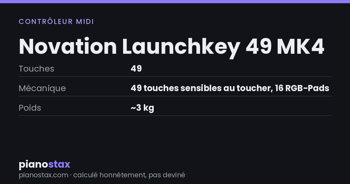 Novation Launchkey 49 MK4 – caractéristiques en un coup d’œil