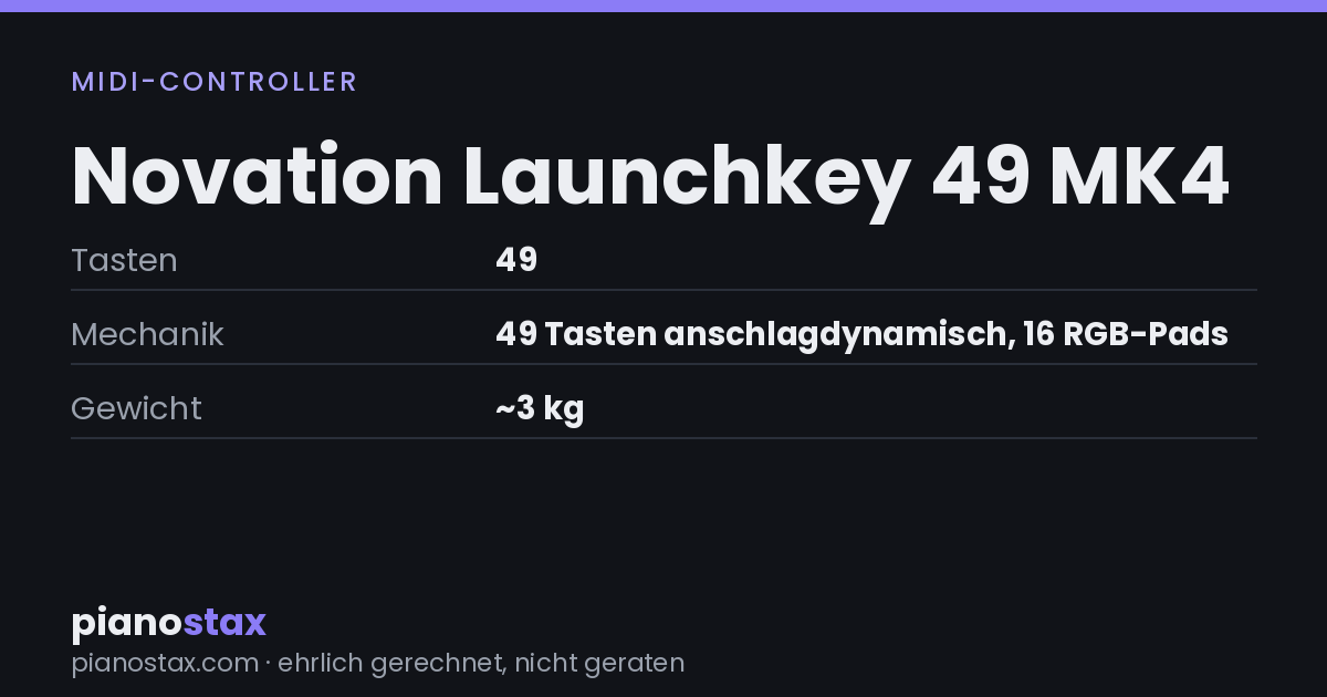Novation Launchkey 49 MK4 – technische Daten im Überblick