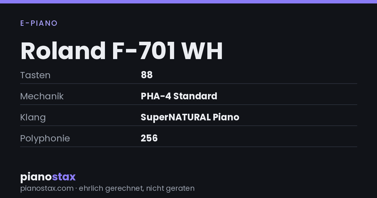 Roland F-701 WH – technische Daten im Überblick