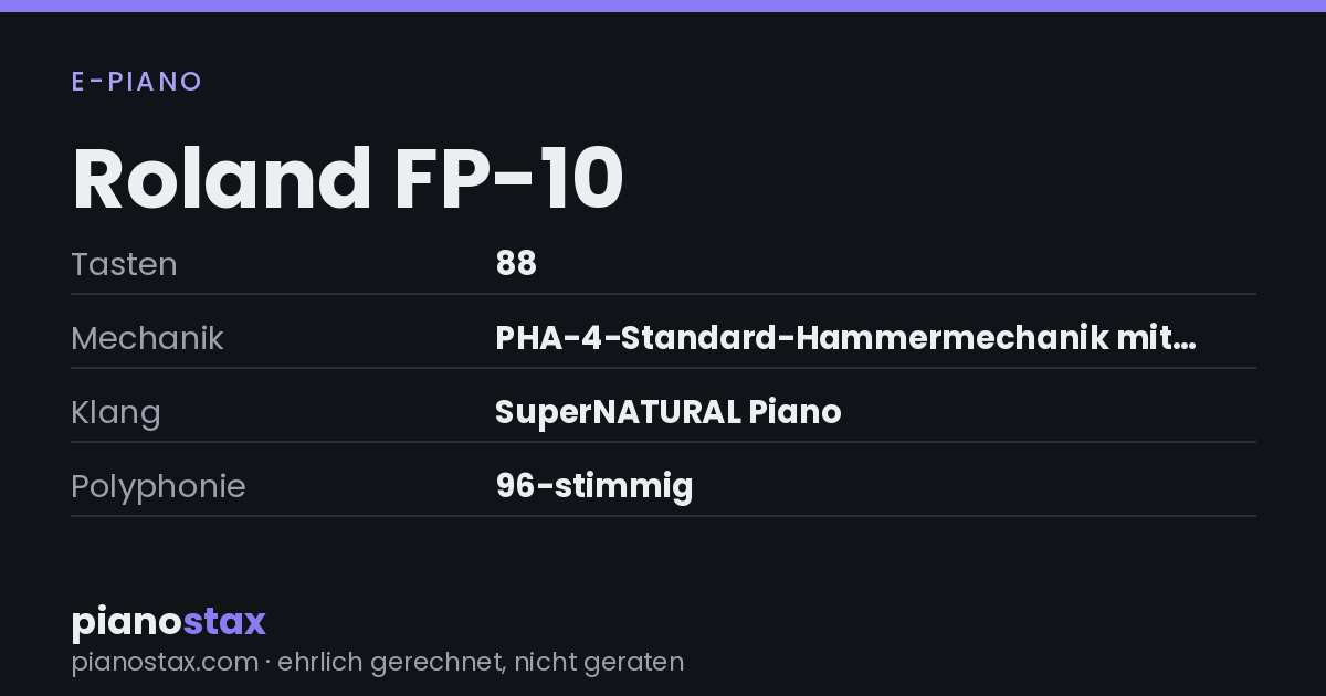 Roland FP-10 – technische Daten im Überblick