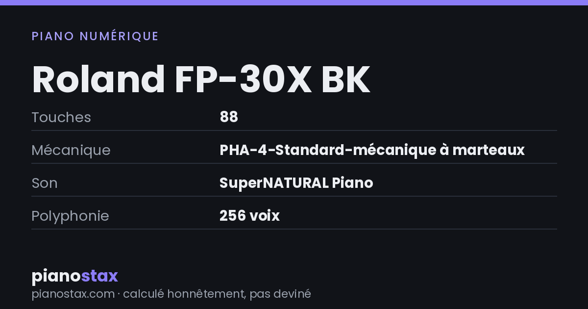 Roland FP-30X BK – caractéristiques en un coup d’œil