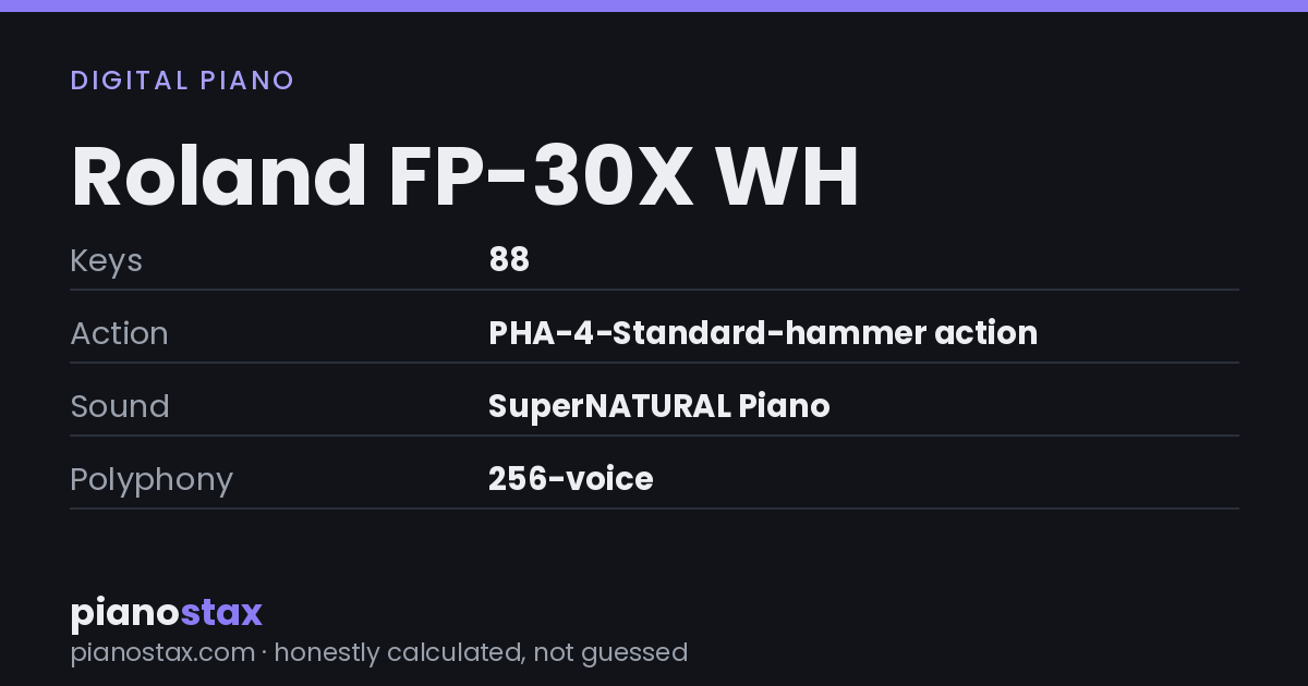 Roland FP-30X WH – key specs at a glance