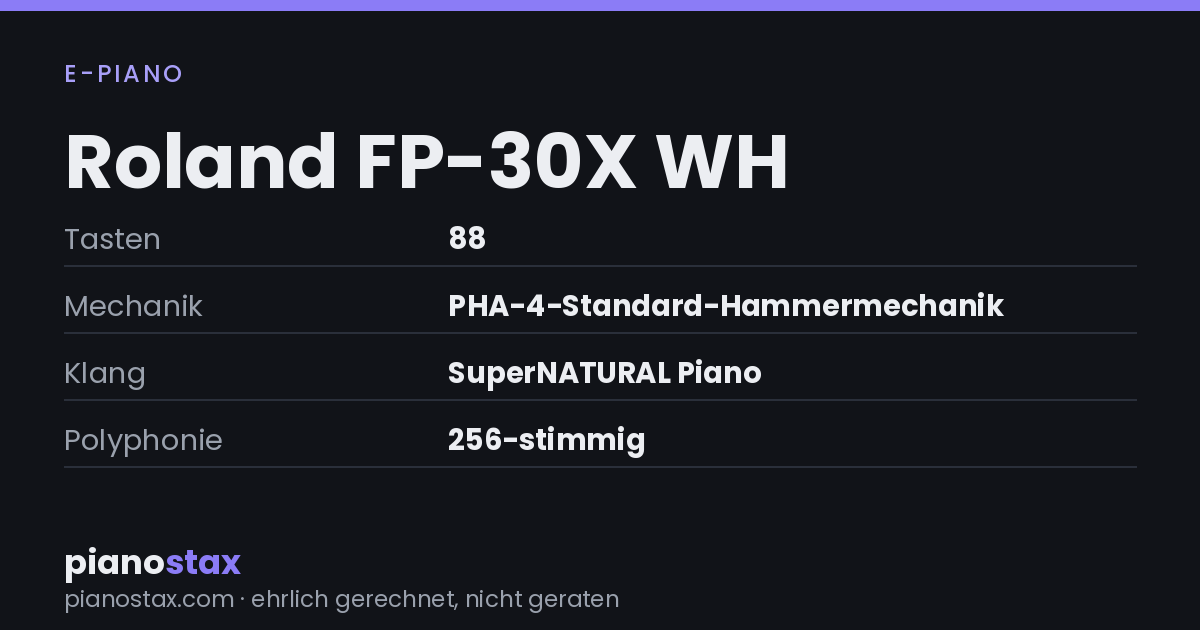 Roland FP-30X WH – technische Daten im Überblick