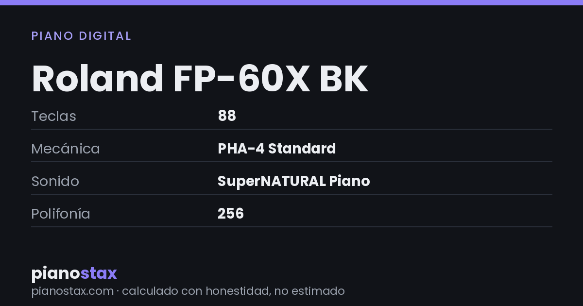 Roland FP-60X BK – datos técnicos de un vistazo
