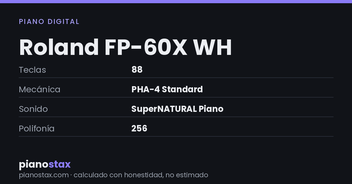 Roland FP-60X WH – datos técnicos de un vistazo