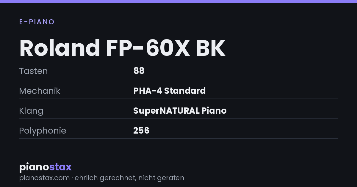 Roland FP-60X BK – technische Daten im Überblick