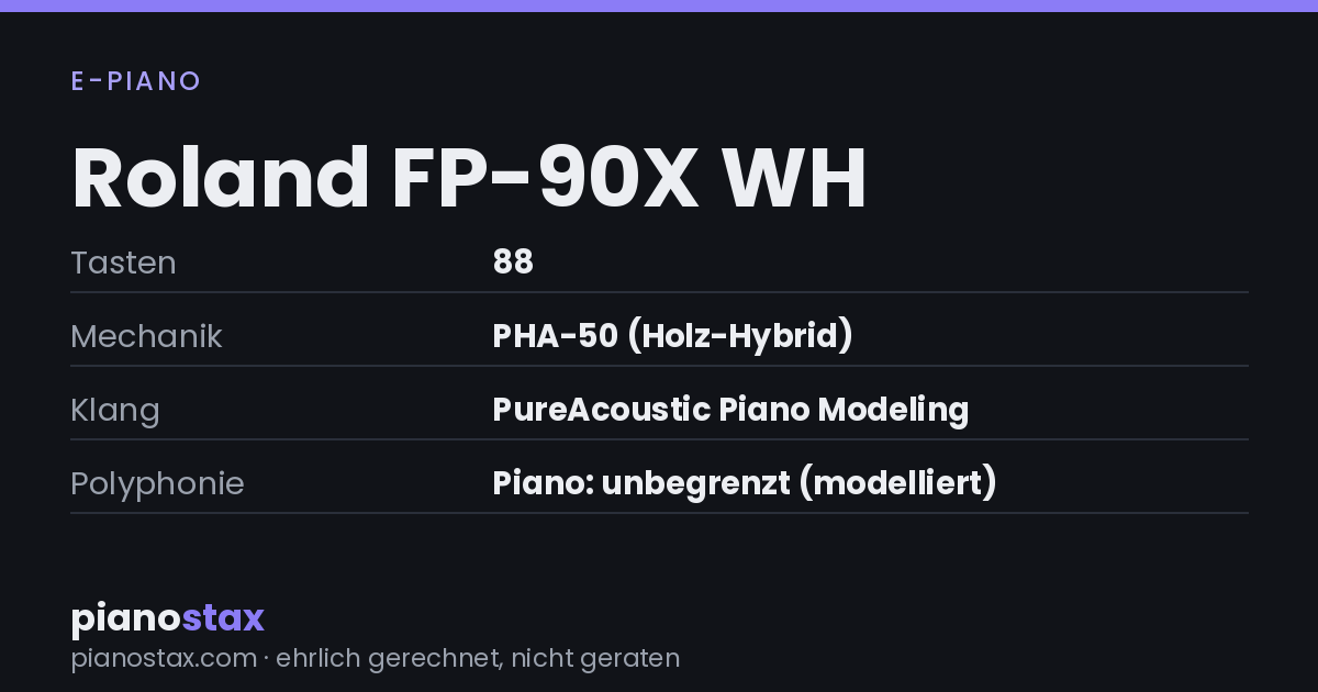 Roland FP-90X WH – technische Daten im Überblick