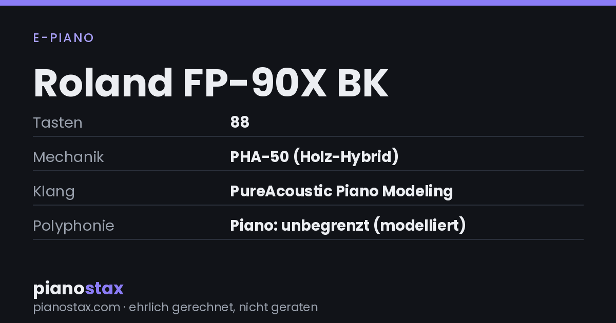 Roland FP-90X BK – technische Daten im Überblick