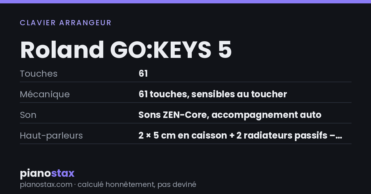 Roland GO:KEYS 5 – caractéristiques en un coup d’œil