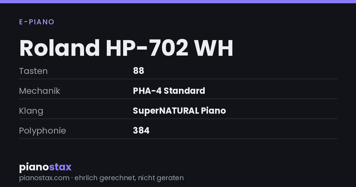Roland HP-702 WH – technische Daten im Überblick