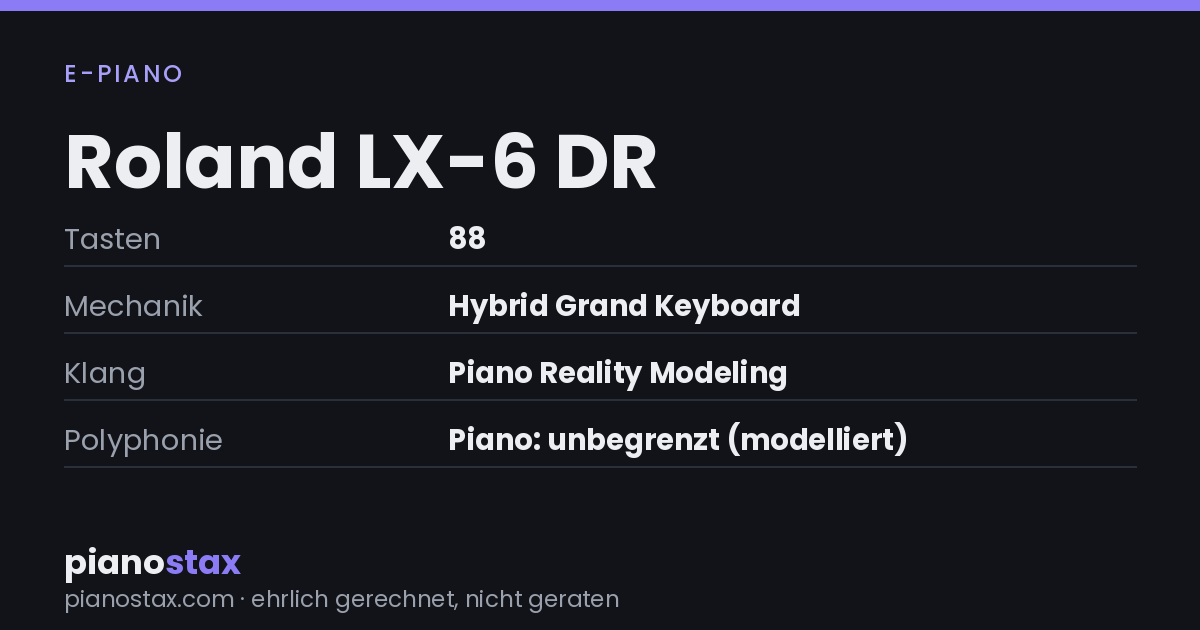 Roland LX-6 DR – technische Daten im Überblick