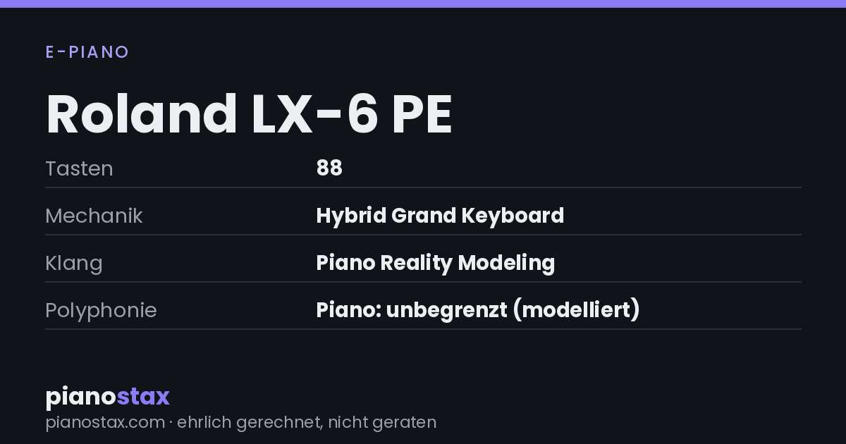 Roland LX-6 PE – technische Daten im Überblick