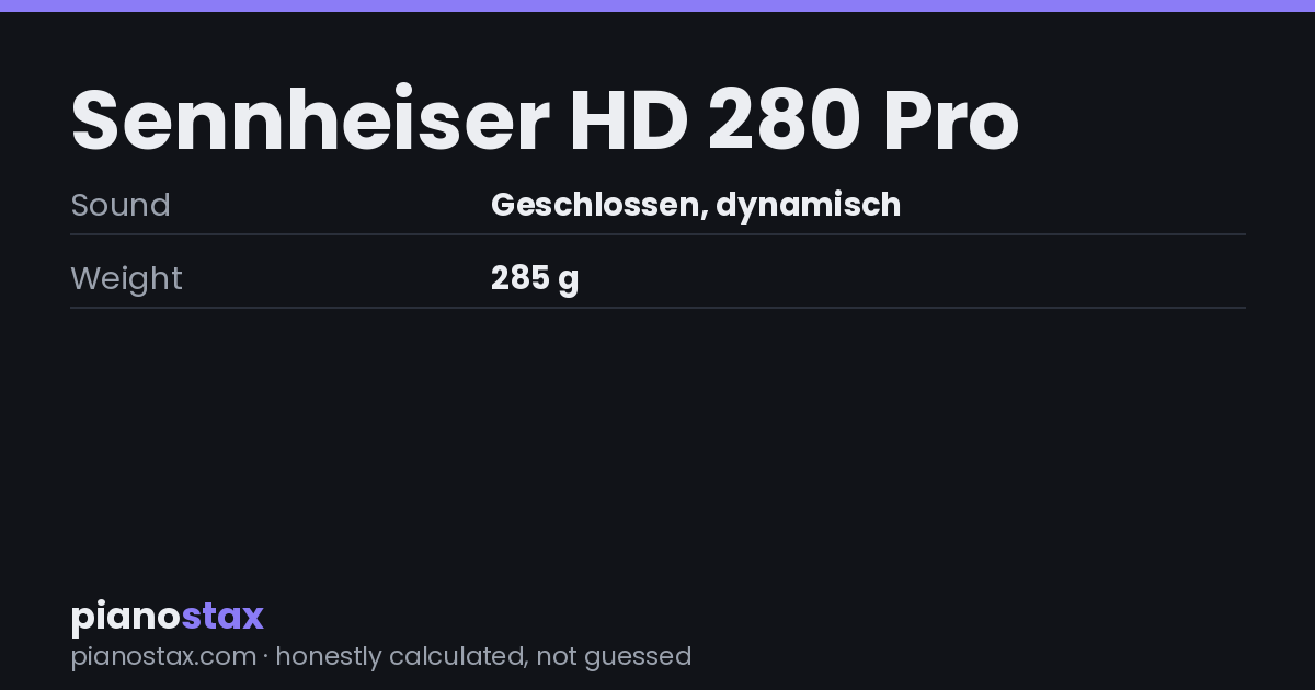 Sennheiser HD 280 Pro – key specs at a glance