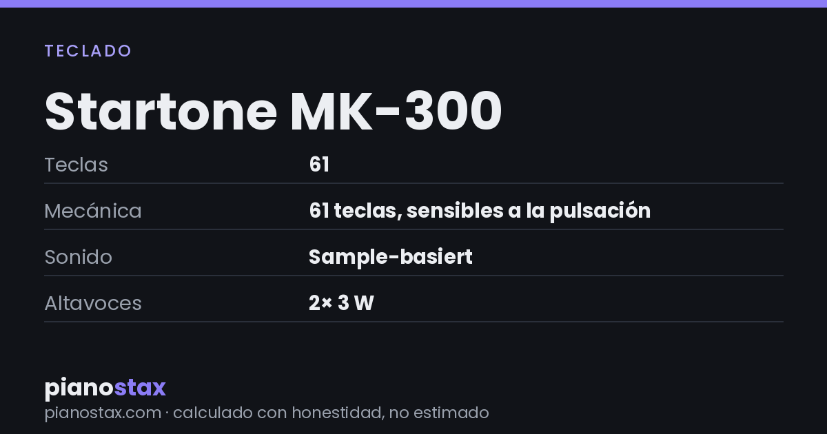 Startone MK-300 – datos técnicos de un vistazo