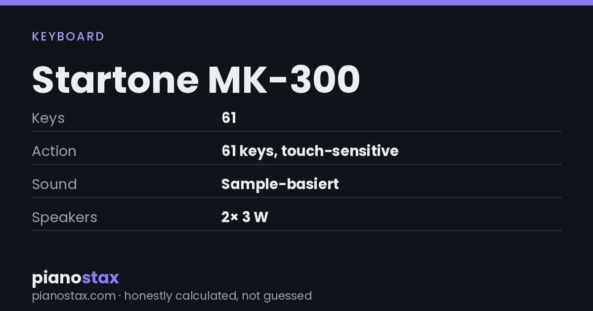 Startone MK-300 – key specs at a glance