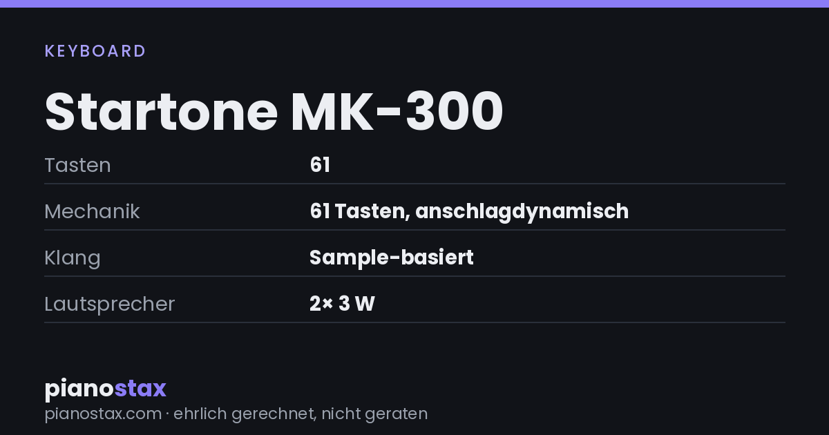 Startone MK-300 – technische Daten im Überblick