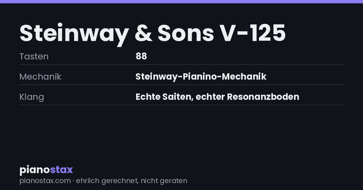 Steinway & Sons V-125 – technische Daten im Überblick