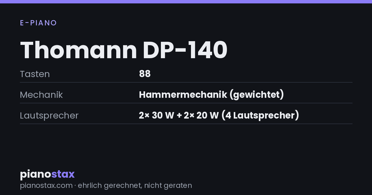 Thomann DP-140 – technische Daten im Überblick
