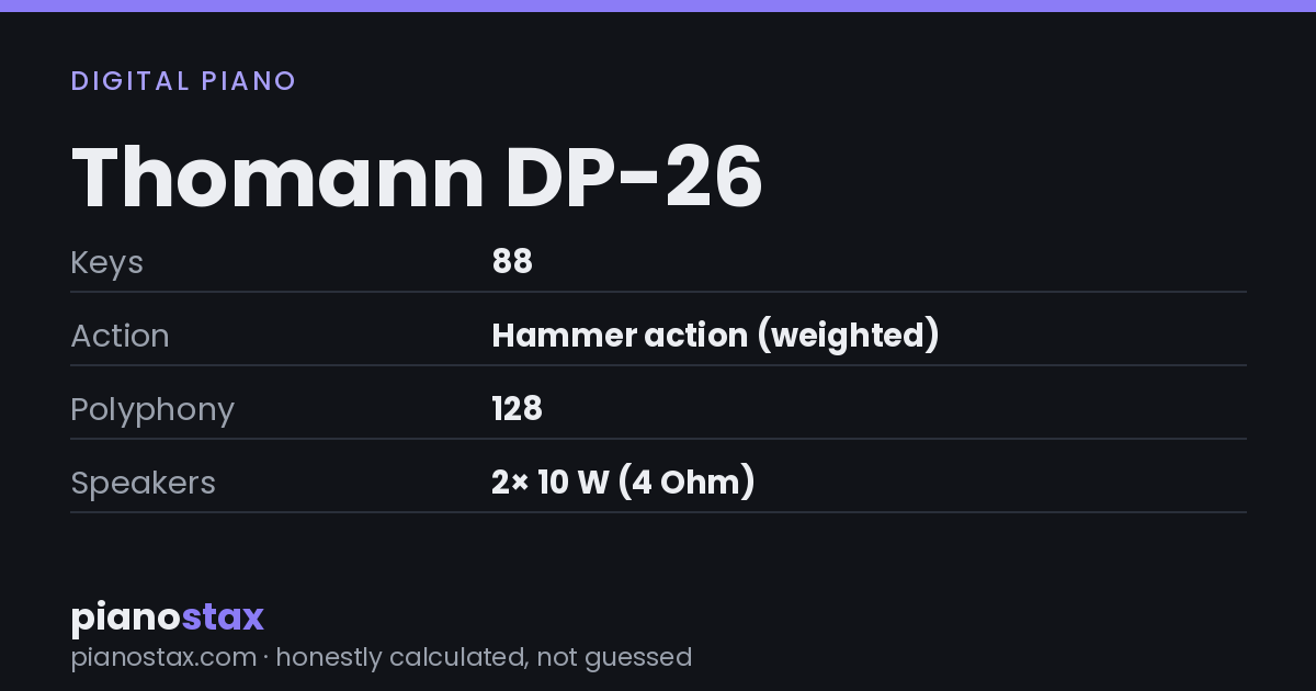 Thomann DP-26 – key specs at a glance