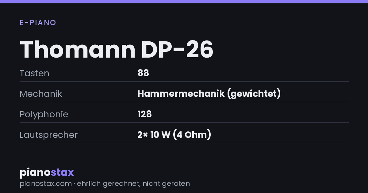 Thomann DP-26 – technische Daten im Überblick