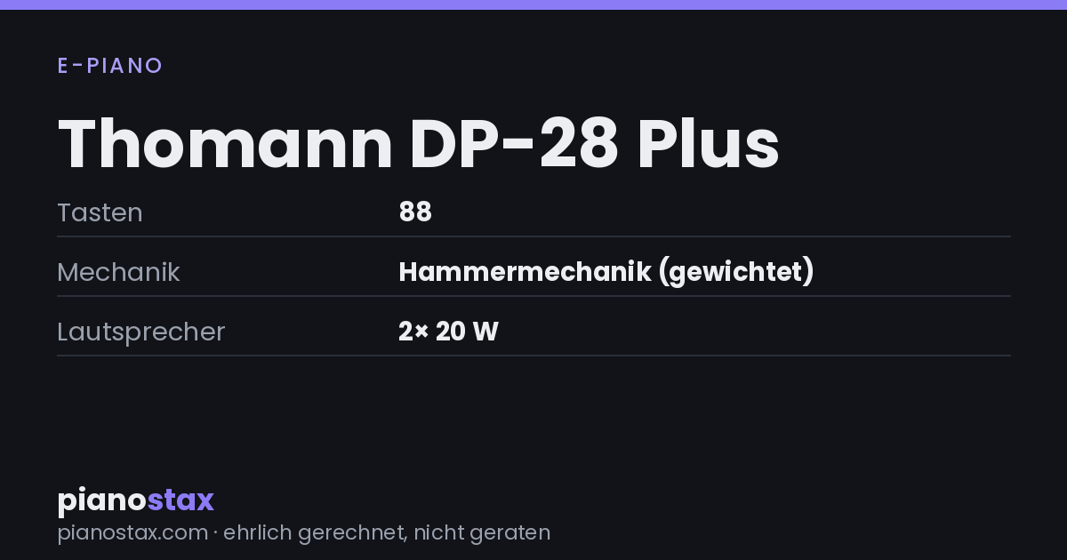 Thomann DP-28 Plus – technische Daten im Überblick