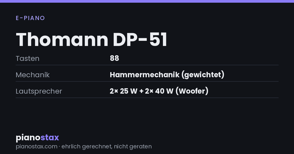 Thomann DP-51 – technische Daten im Überblick