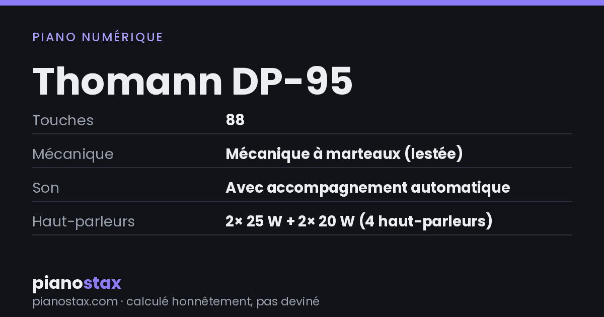 Thomann DP-95 – caractéristiques en un coup d’œil