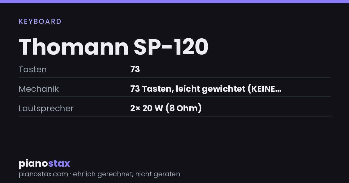 Thomann SP-120 – technische Daten im Überblick
