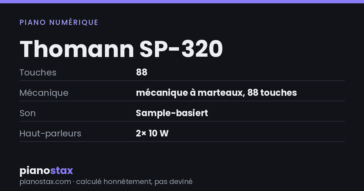 Thomann SP-320 – caractéristiques en un coup d’œil