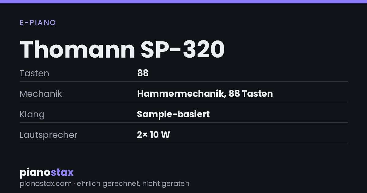 Thomann SP-320 – technische Daten im Überblick