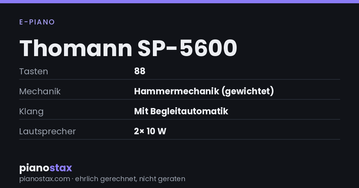 Thomann SP-5600 – technische Daten im Überblick