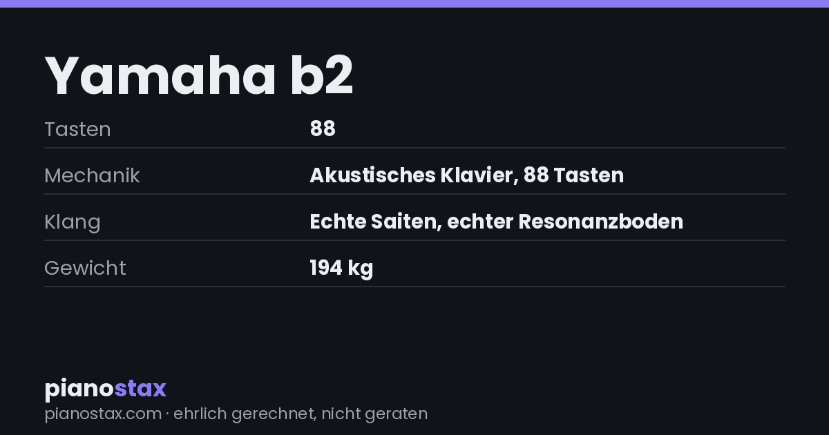 Yamaha b2 – technische Daten im Überblick
