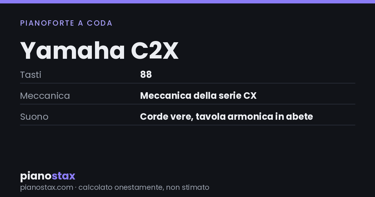 Yamaha C2X – dati tecnici in sintesi