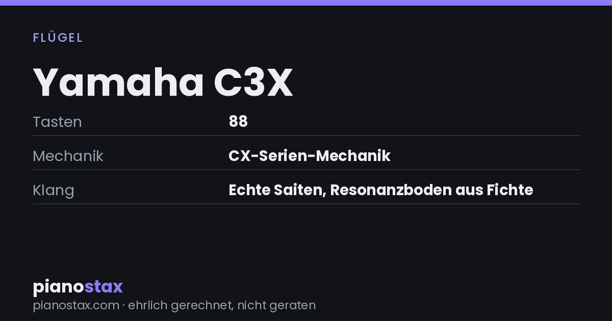 Yamaha C3X – technische Daten im Überblick