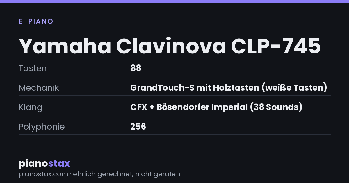 Yamaha Clavinova CLP-745 – technische Daten im Überblick